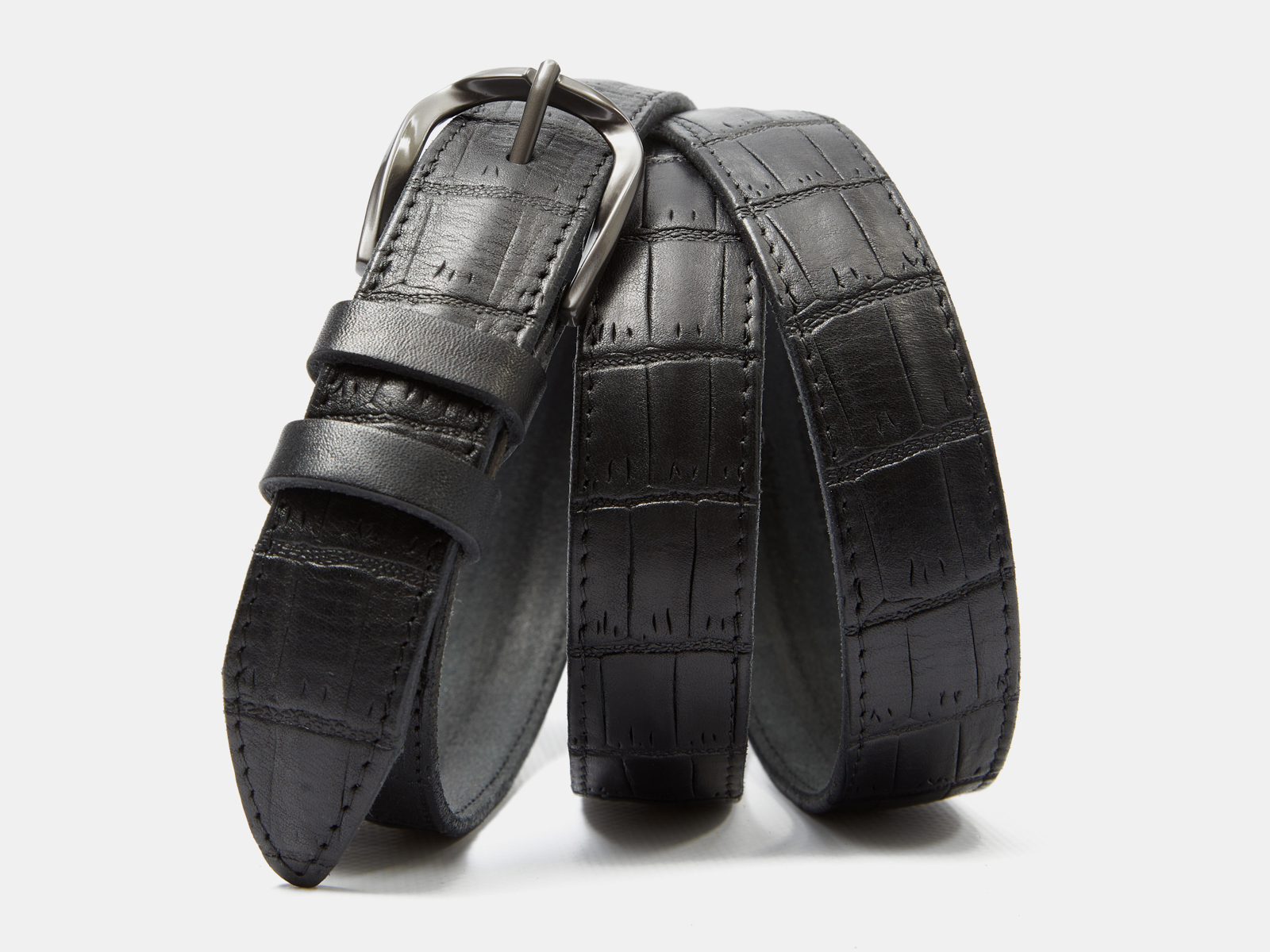 Кожаный черный женский джинсовый ремень B30-2127