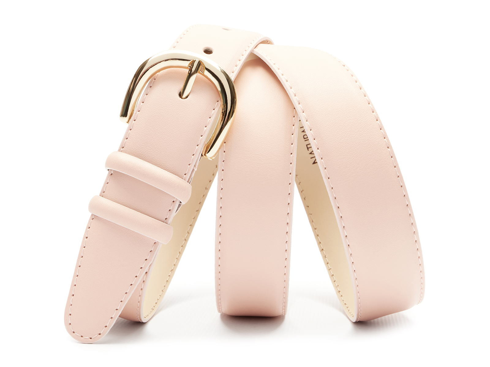 Кожаный розовый женский джинсовый ремень B30-2118