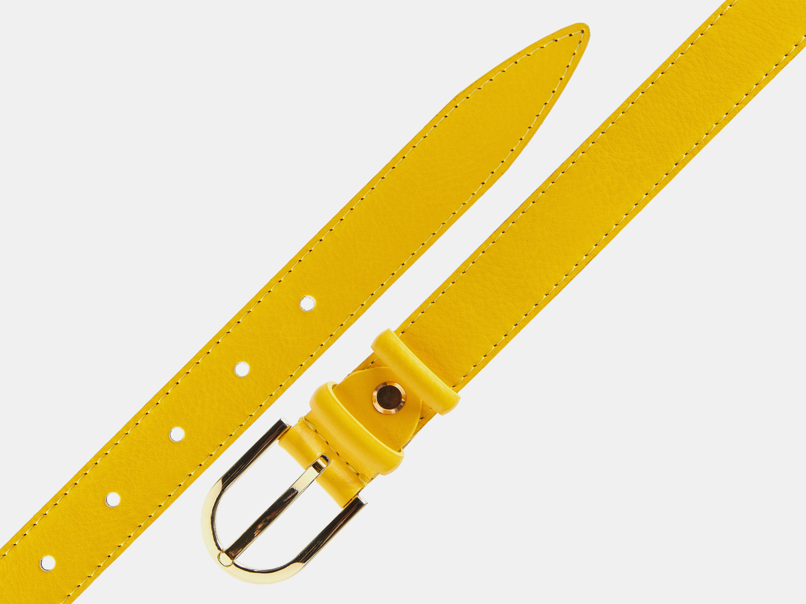 Кожаный желтый женский джинсовый ремень B25-258