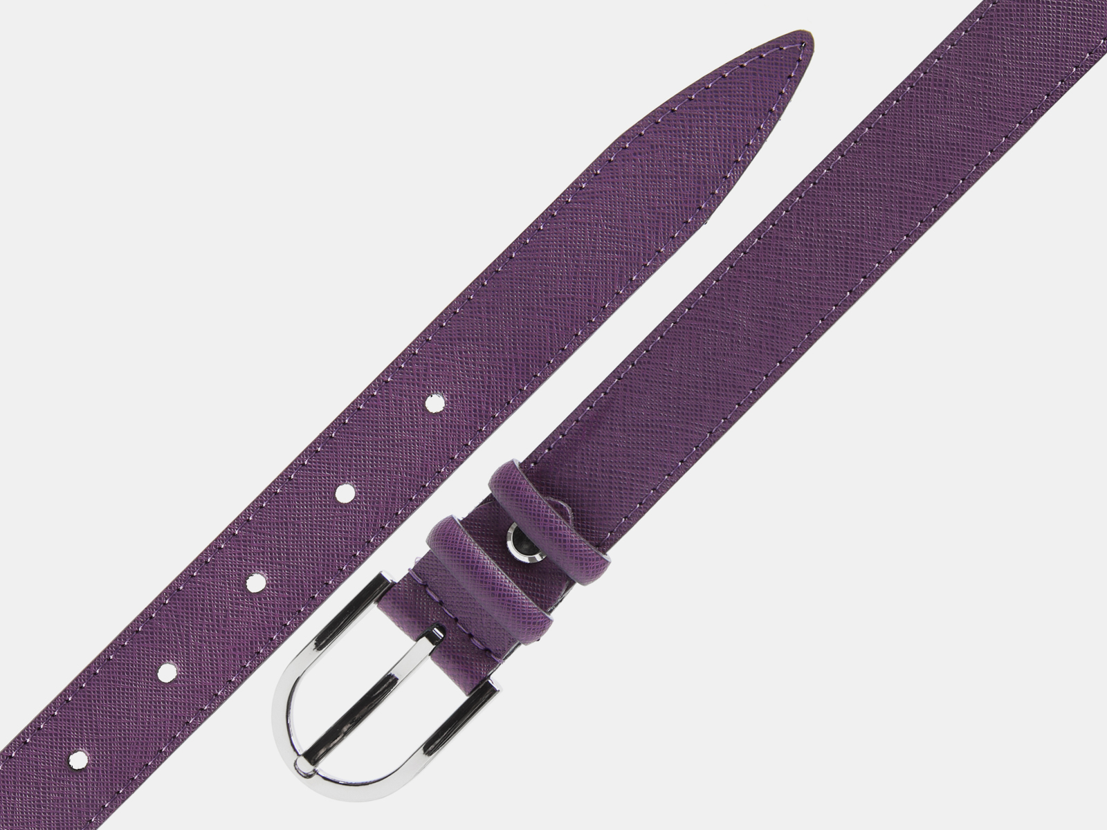 Кожаный фиолетовый женский джинсовый ремень B25-268