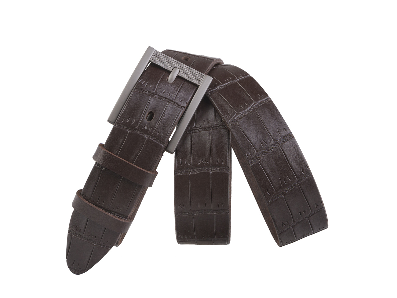 Кожаный коричневый женский джинсовый ремень B30-76
