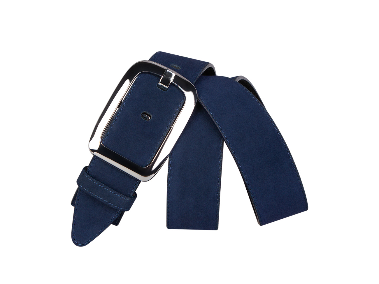 Кожаный синий женский джинсовый ремень B40-1134