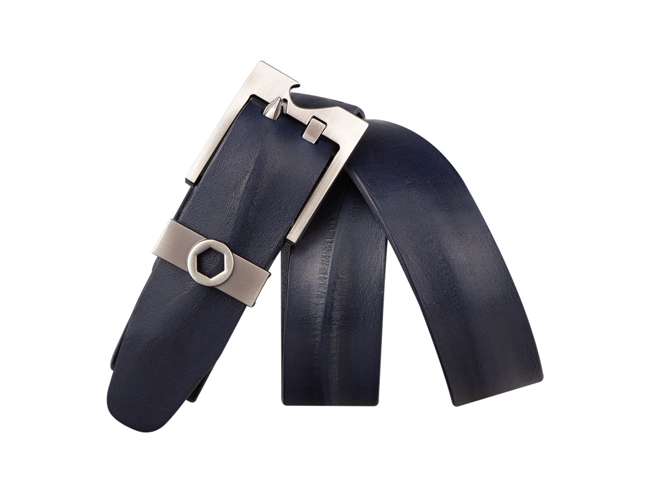 Кожаный синий мужской джинсовый ремень B40-1283
