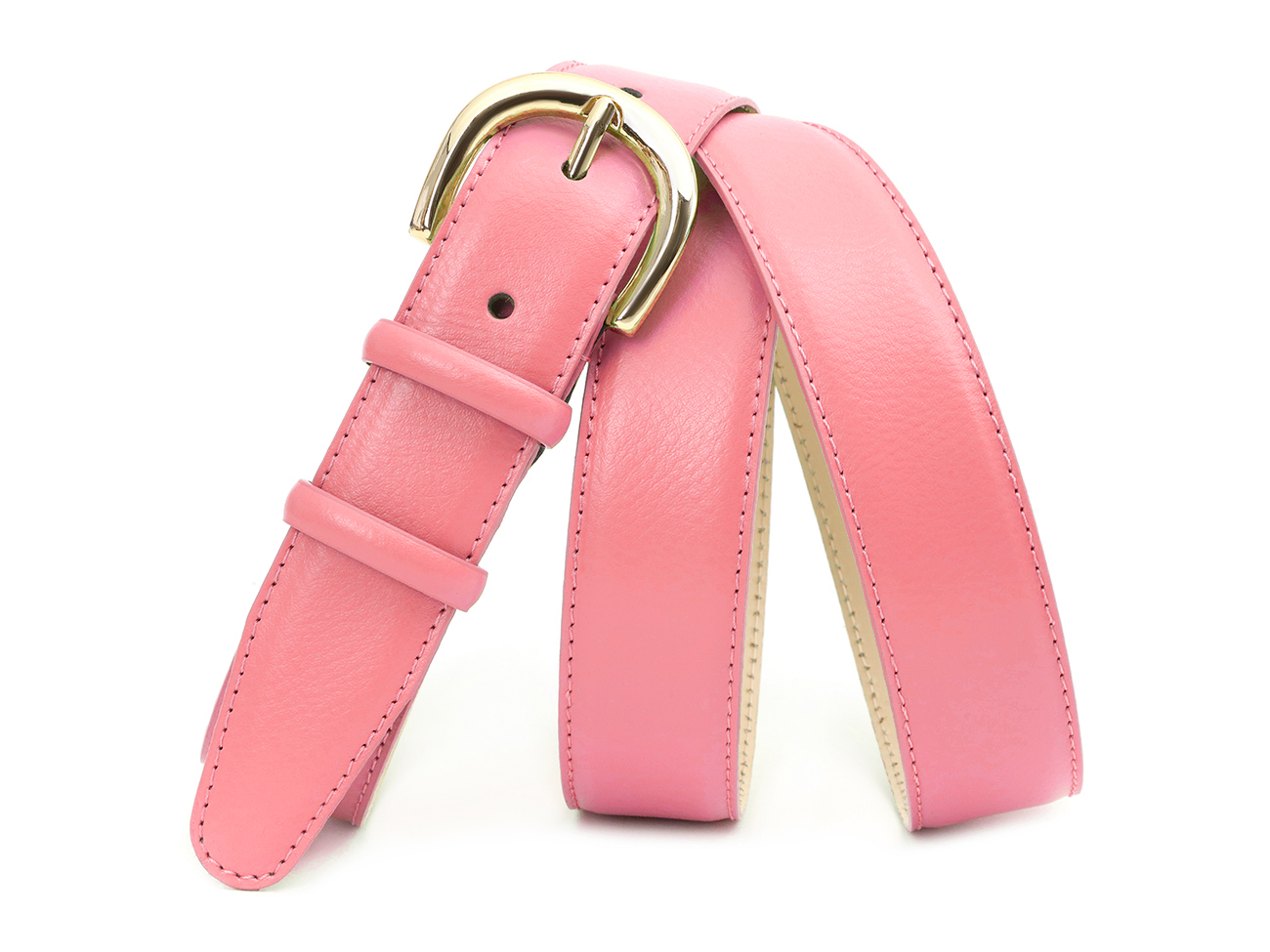 Кожаный розовый женский джинсовый ремень B30-2027