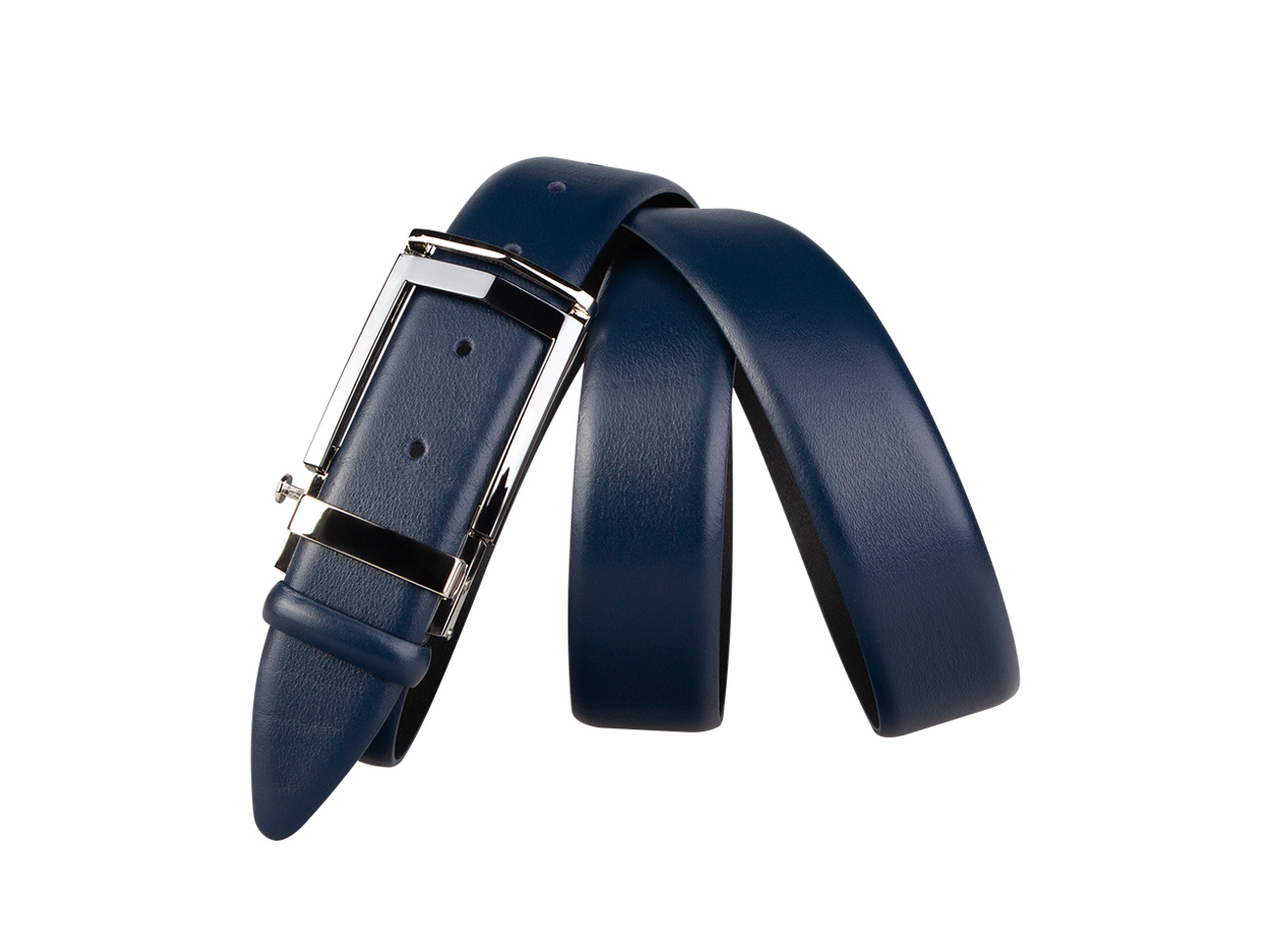 Кожаный синий мужской классический ремень PR35-246