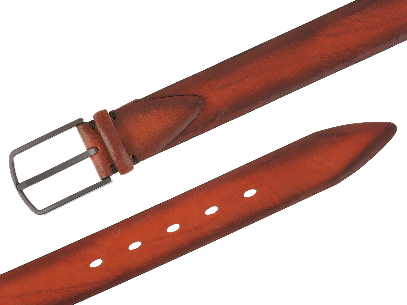 Кожаный рыжий ремень ручной работы SPR35-38